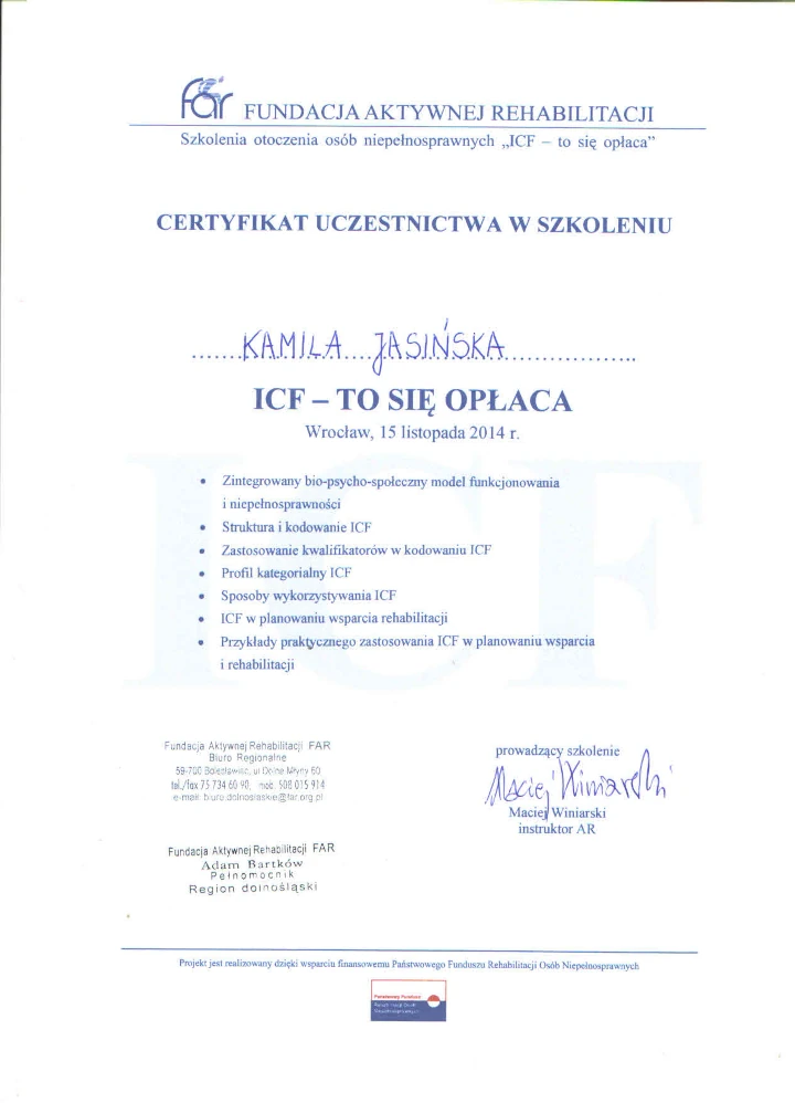 certyfikat IFC
