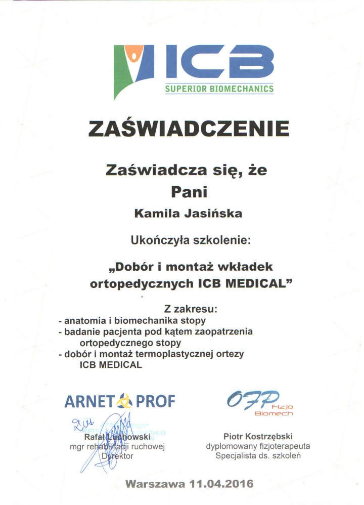 szkolenie wkładki ortopedyczne